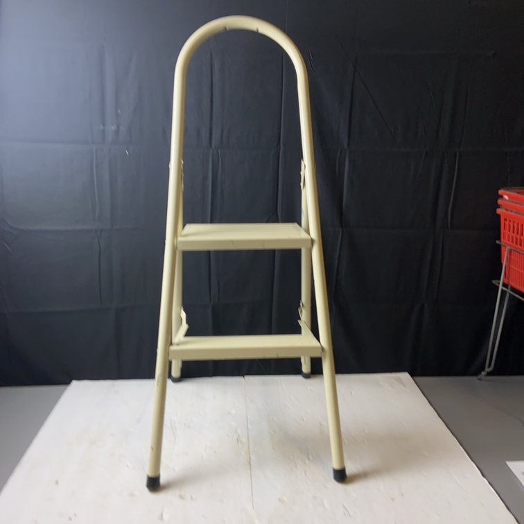Two-Step Folding Step Ladder With Metal Frame