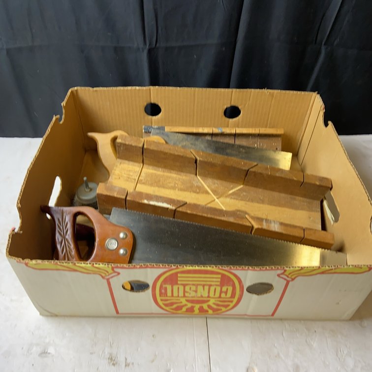 Hand Saws and Wooden Miter Boxes