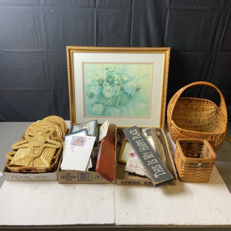 Home Décor Lot With Framed Print