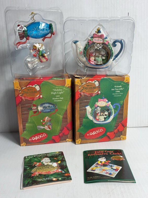 Enesco Ornament Set With Boxes, TR962, TR953