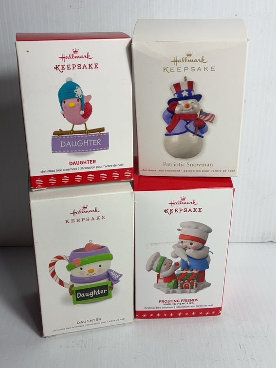 4 Hallmark Keepsake Ornaments in Box