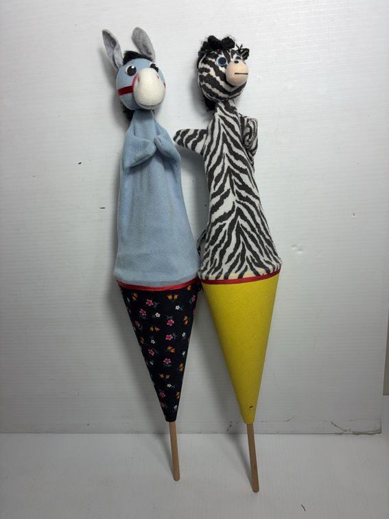 Moravska Ustredna Donkey and Zebra Puppets