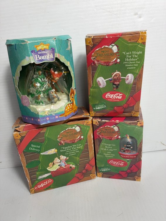 Bisset Disney Bambi & Coca-Cola Ornaments Lot
