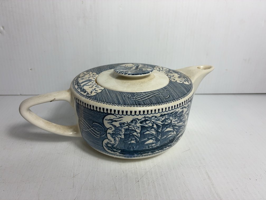 Blue And White Ceramic Teapot With Lid