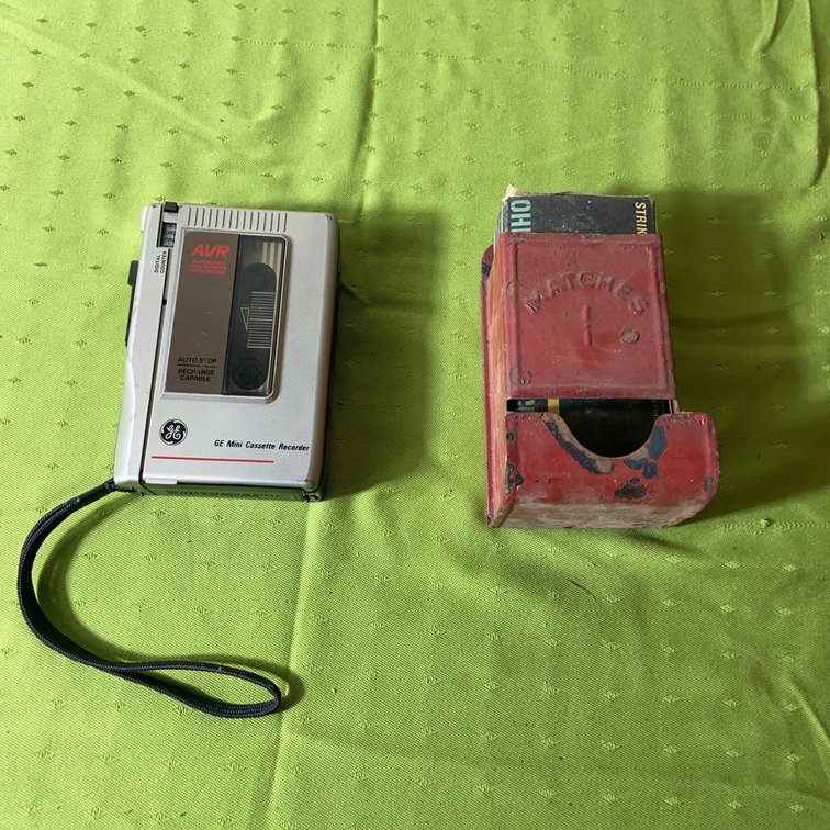GE Mini Cassette Recorder 3-5358A & Metal Match Holder