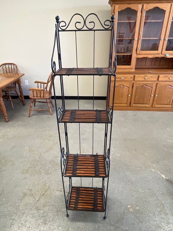 Metal and Wood Four-Tier Baker's Rack Shelf