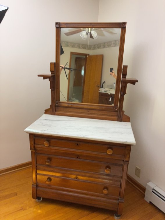 Emory & Sons Marble Top Dresser with Mirror