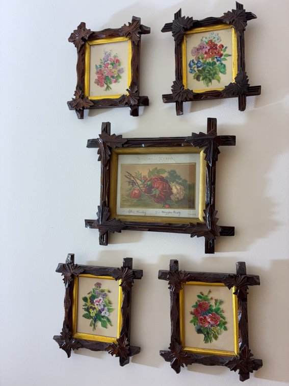 5 Framed Floral Prints, Reward of Merit