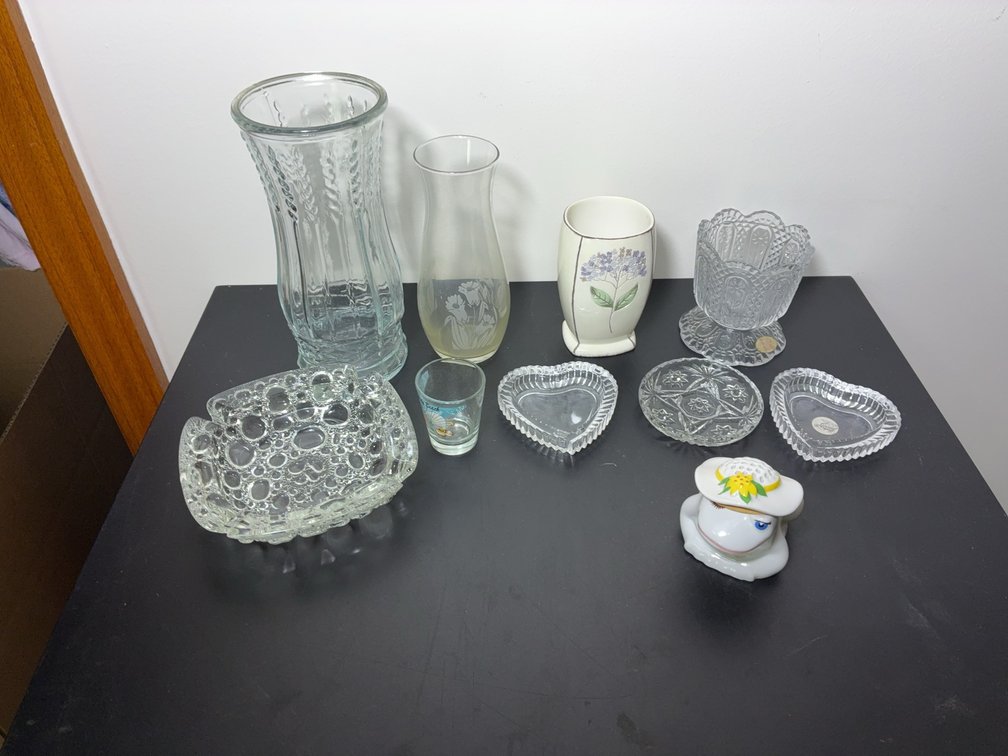 Clear Glass Dishes and Vases Lot
