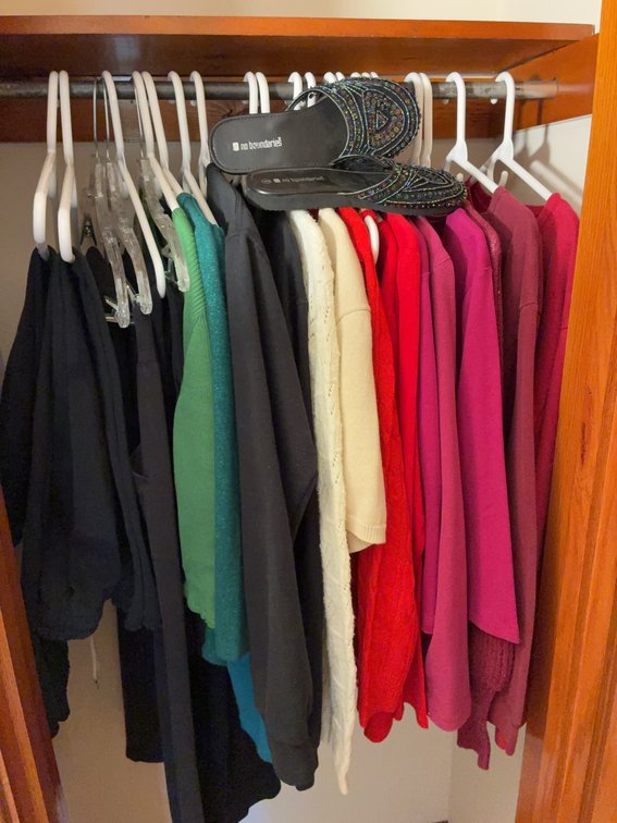 Women's Clothing Lot: Sweaters, Pants, and Shoes