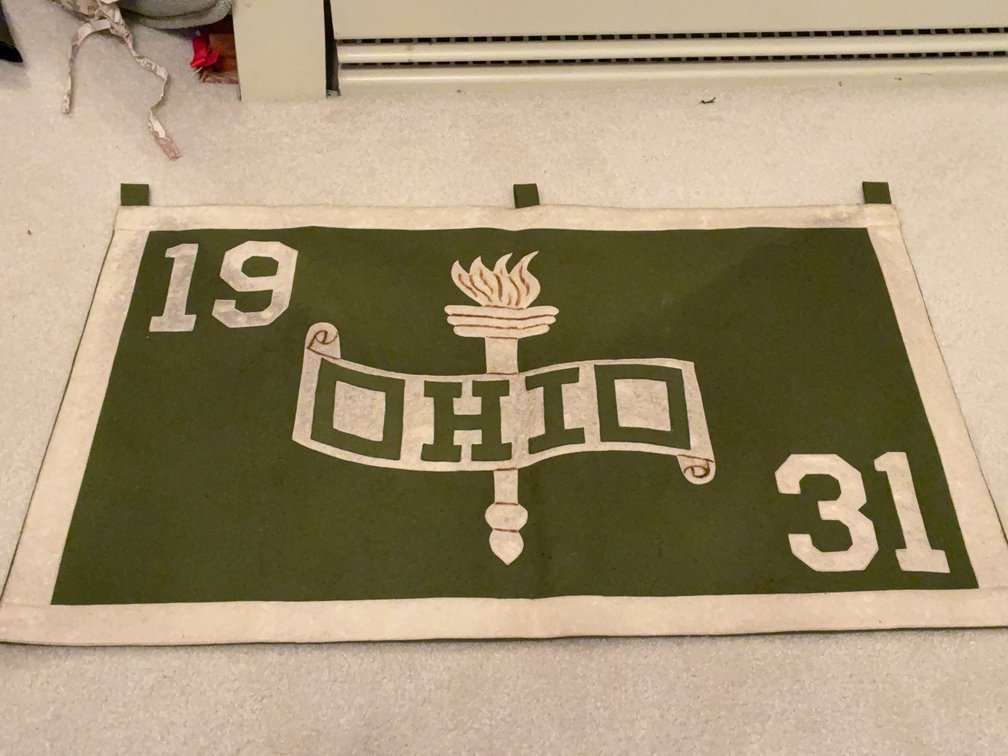 1931 Ohio Felt Banner with Torch Motif