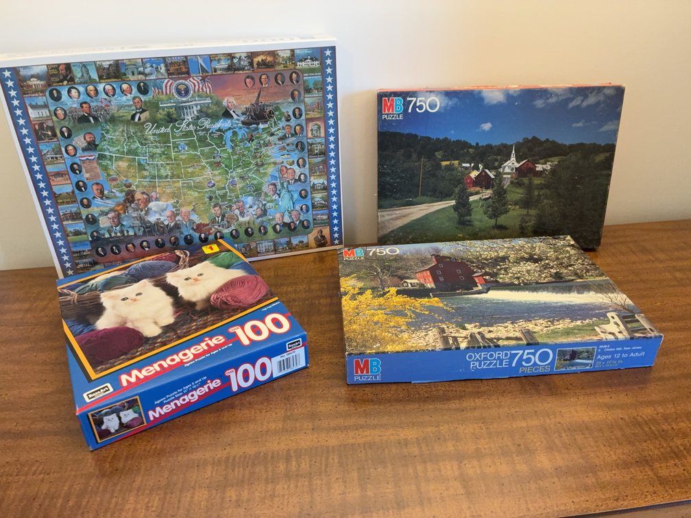 4 Jigsaw Puzzles, 2 New, 2 Opened