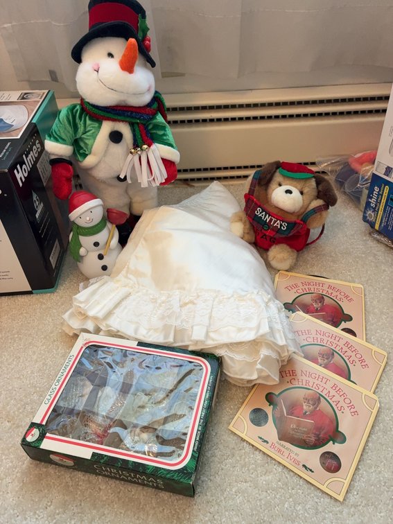 Holiday Plush, Books, Ornaments & Decor Lot
