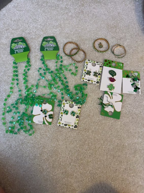 St. Patrick's Day Jewelry Lot, Necklaces, Earrings