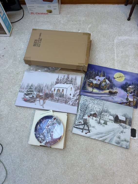 Budweiser Grant's Farm Holiday Plate & Winter Art