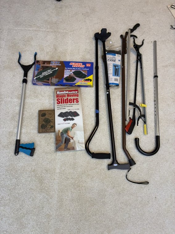 Furniture Sliders, Grabbers, Book, Folding Cane