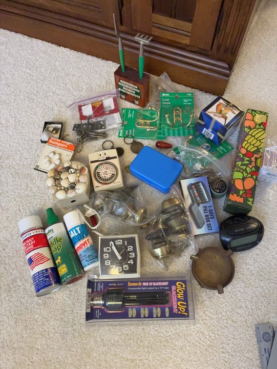 Household Lot: Clocks, Tools, Hardware