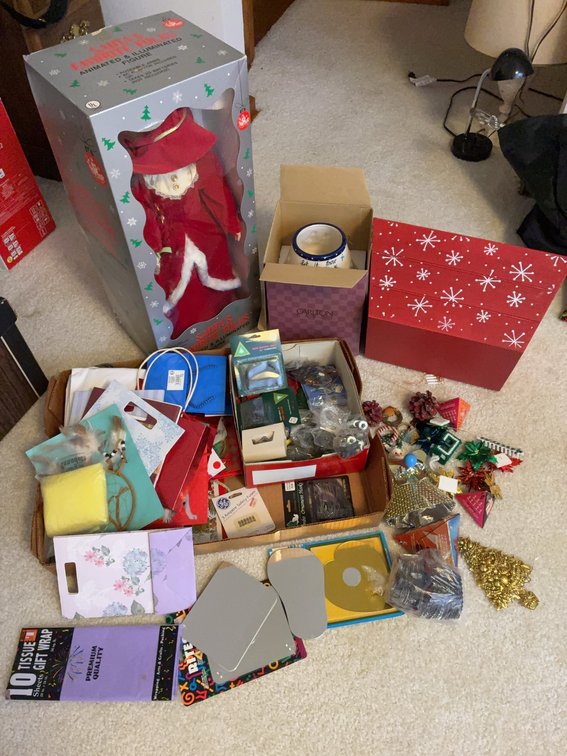 Christmas Decor Lot w/Santa Figure & Ornaments