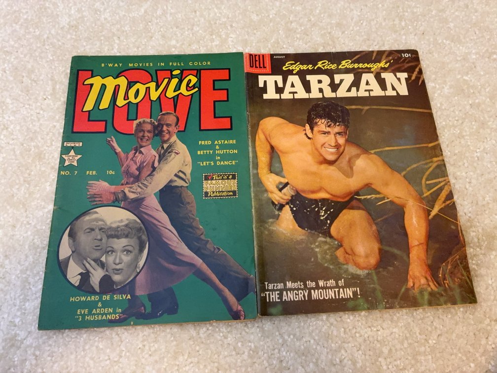 Movie Love No. 7 & Dell Tarzan Comic Books