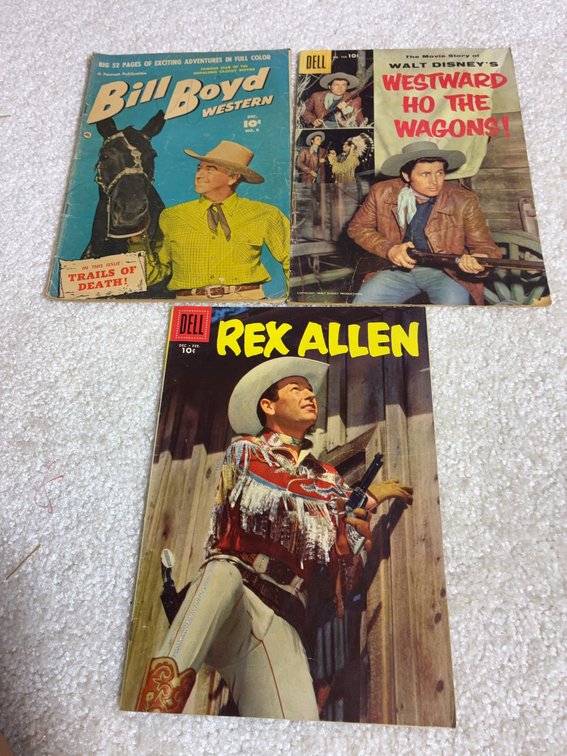Western Comic Books Lot: Bill Boyd, Rex Allen, Disney