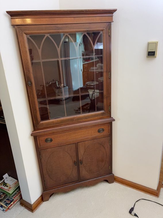 Wood Corner Cabinet With Glass Door 23 x 29 x 68