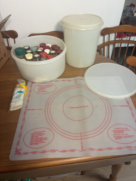Tupperware Set with Rolling Mat, Spice Jars