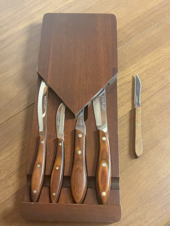 Vita Craft Knife Set in Walnut Block, 5 Pieces