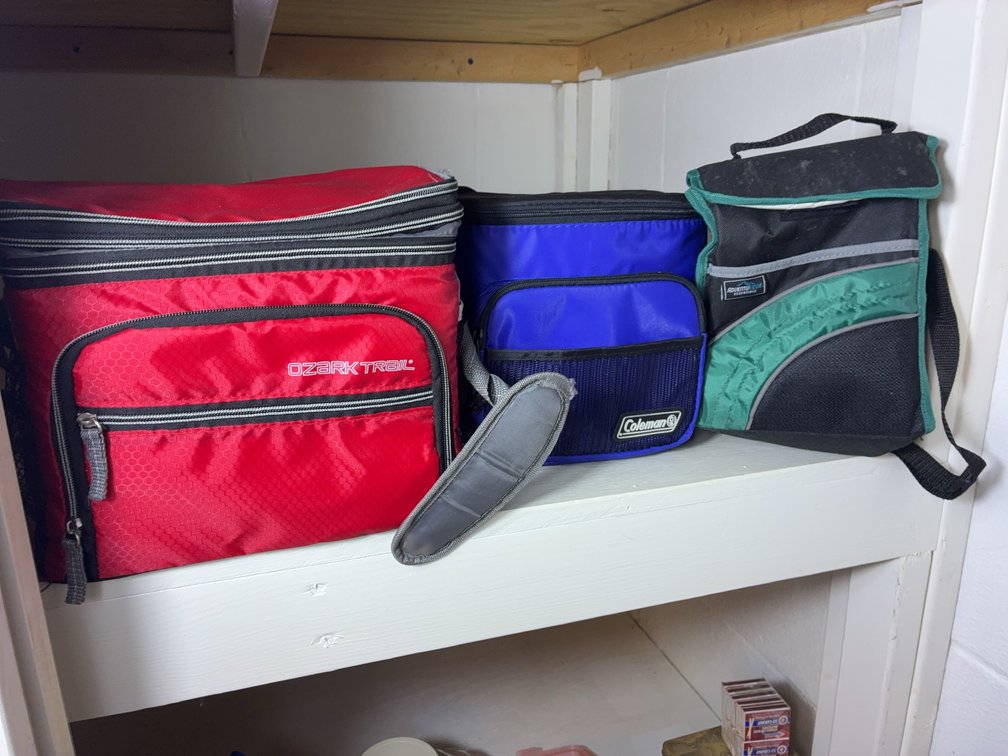 Ozark Trail & Coleman Cooler Lot, 3 Bags, 1 Jug