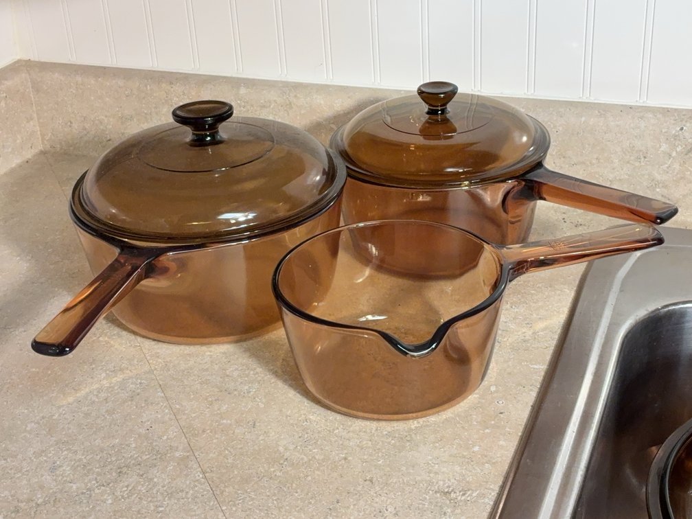 Corning Vision Amber Glass Cookware Set USA