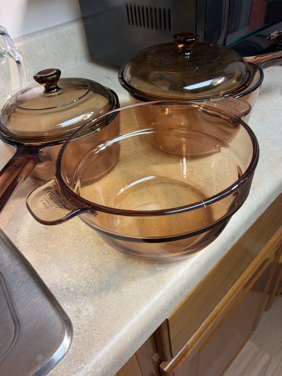 Corning Vision Amber Glass Cookware 3 Pc Set