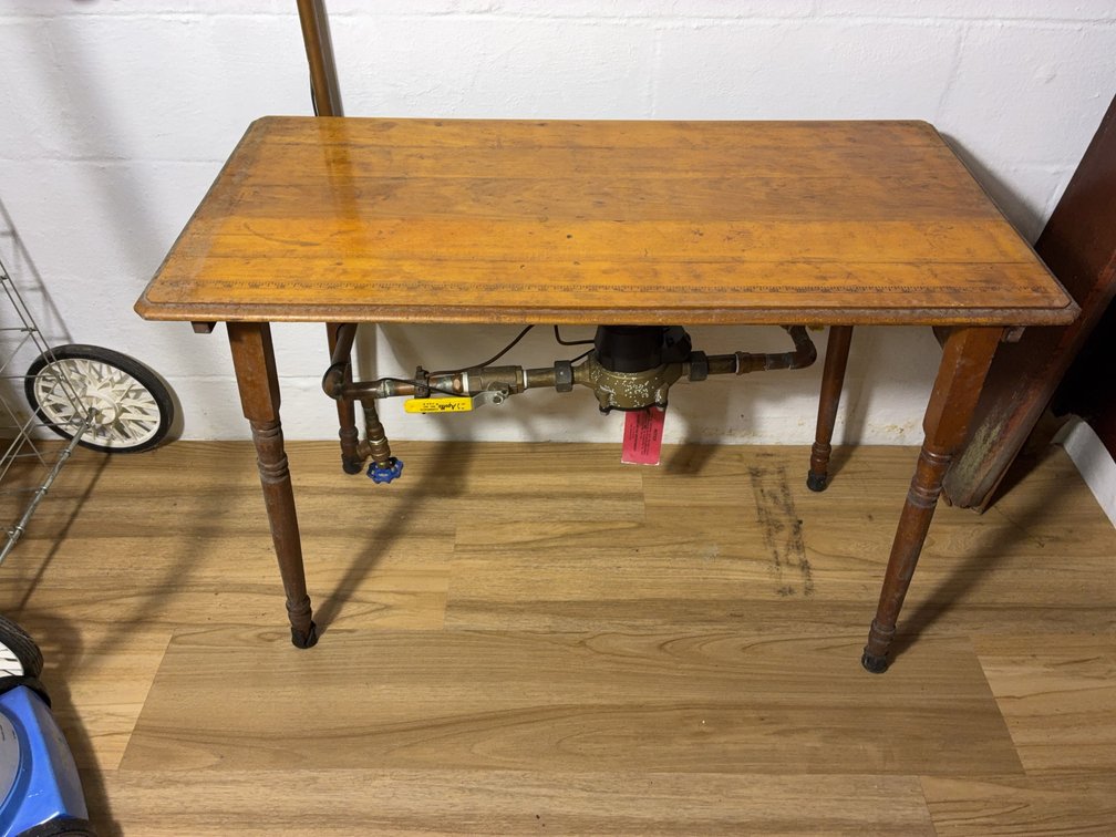 Wood Table With Built-In Ruler Markings