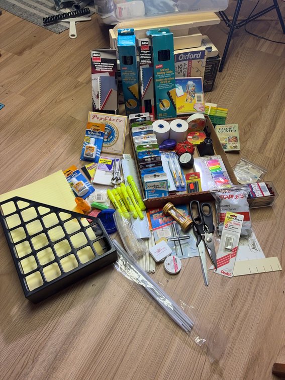 Office Supplies Lot With Binders, Labels