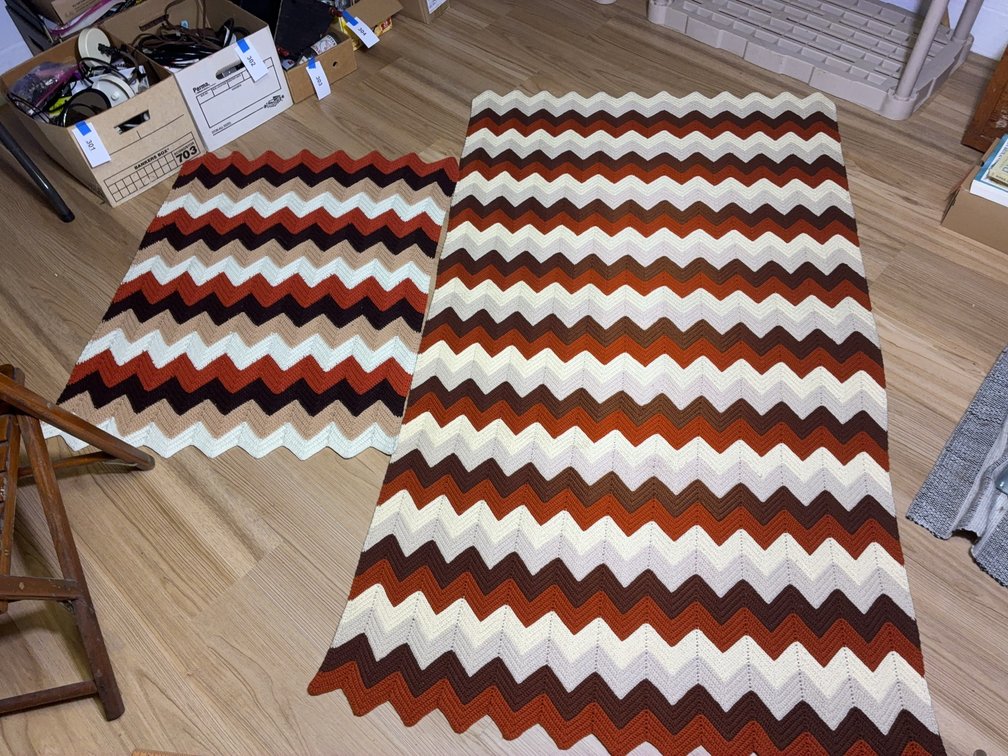 2 Chevron Crochet Afghans Blankets