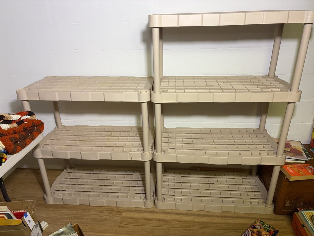 Beige Plastic Storage Shelves