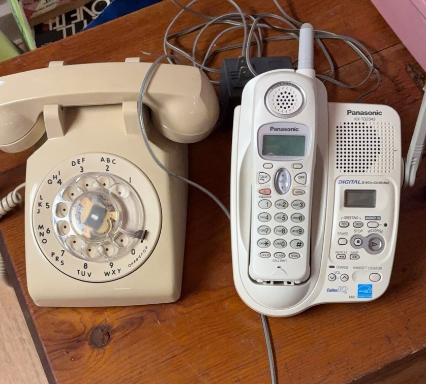 ITT Rotary Phone & Panasonic Cordless