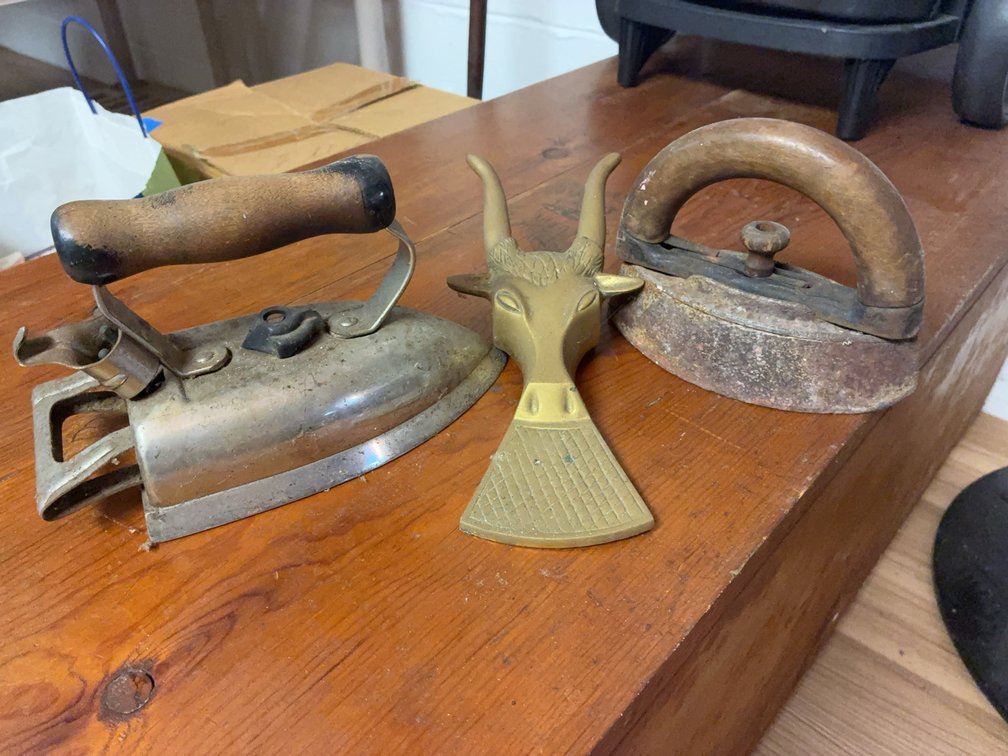 Westinghouse Iron, Flat Iron, Brass Antelope Scoop
