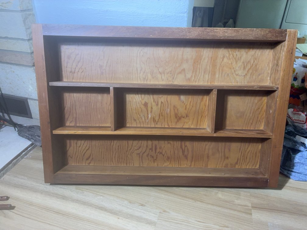 Wooden Wall Shelf With Four Compartments