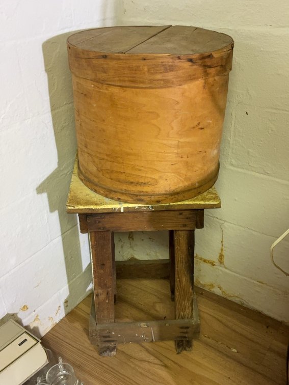 Round Wood Storage Bin with Lid
