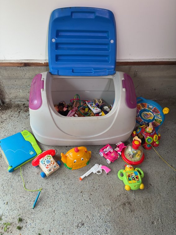 Large Toy Chest With Assorted Children's Toys