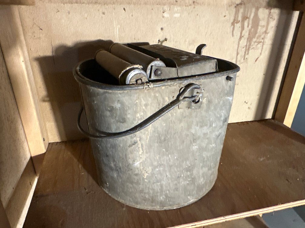 DeLuxe Mop Bucket & 3 Cast Iron Cookware Lot