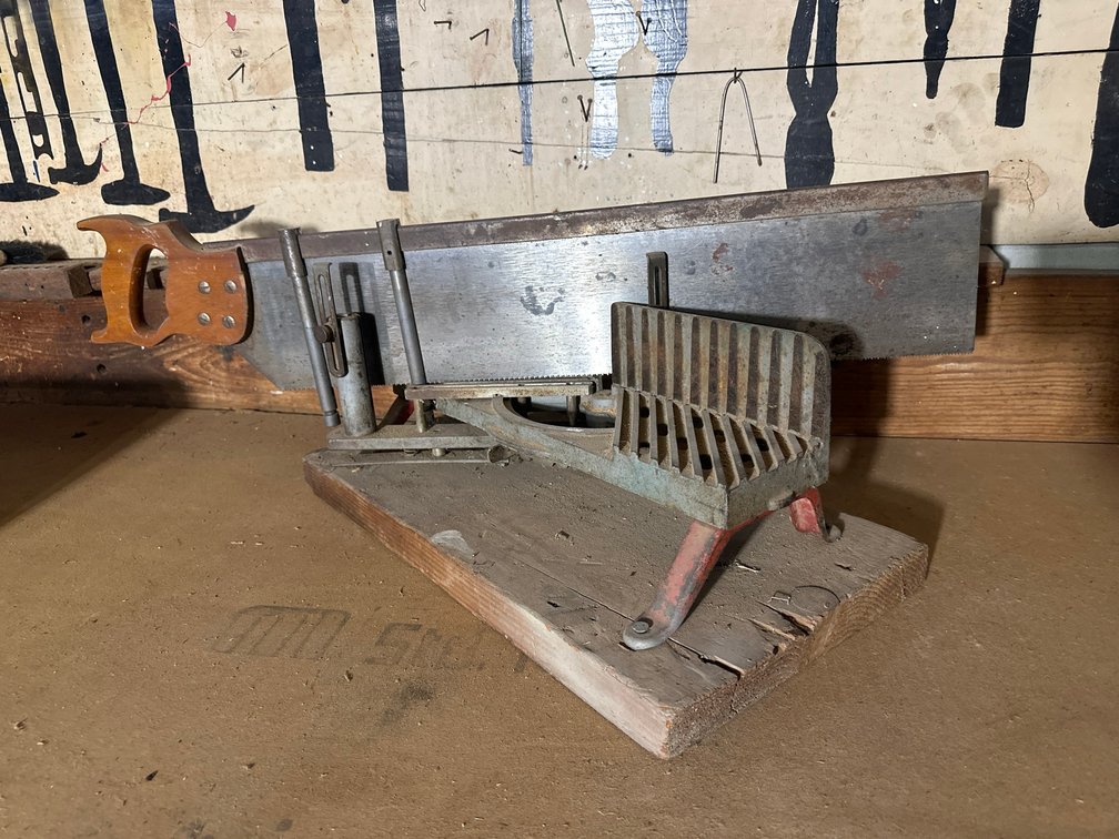Antique Langdon Mitre Box with Saw