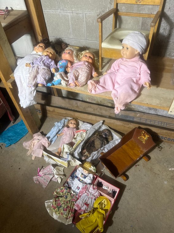 Dolls, Doll Chair, and Accessories