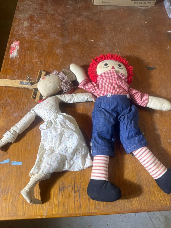 Raggedy Ann and Cloth Doll Pair