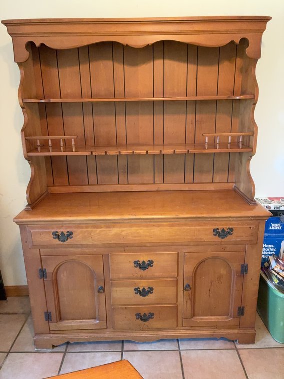 Wood Hutch Cabinet With Drawers And Shelf 54x18x73
