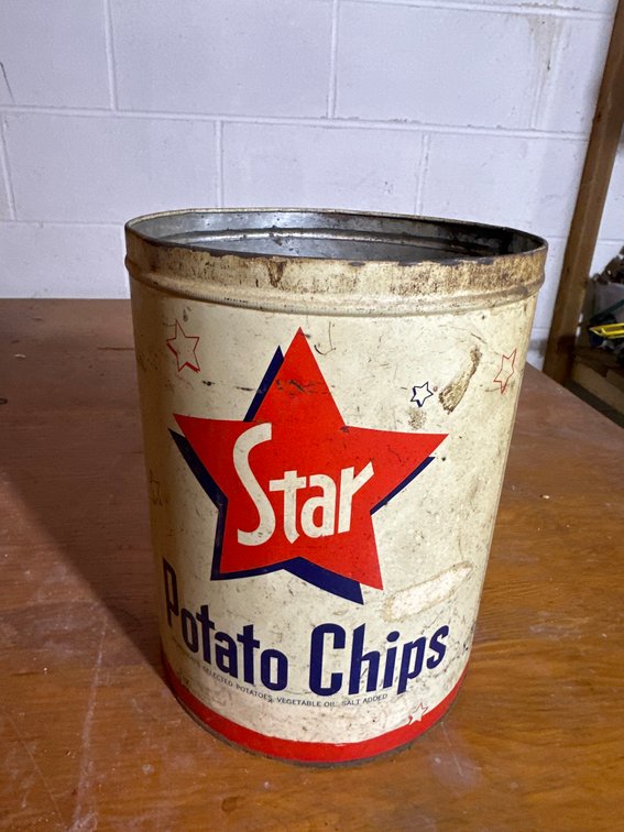 Star Potato Chips Metal Tin Container