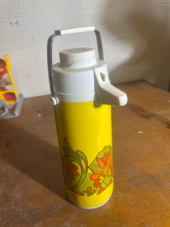 Peacock Yellow Floral Airpot Thermos Dispenser