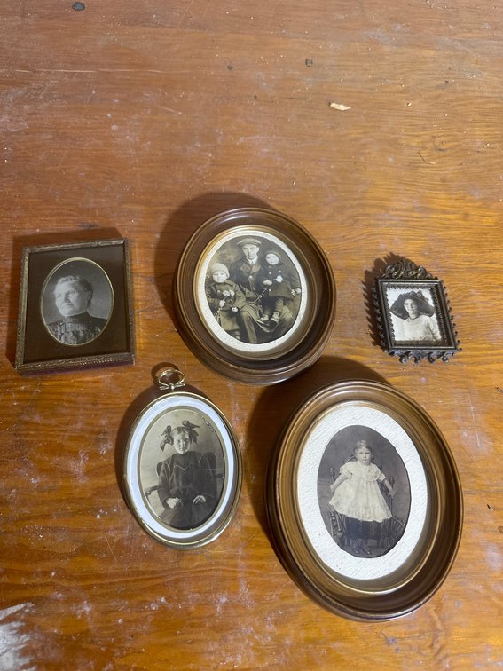 Framed Antique Photographs, 5 Pieces