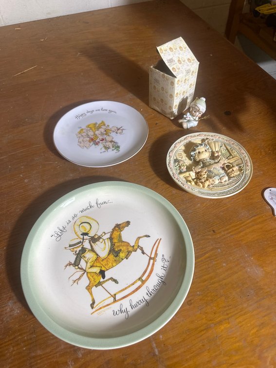 Decorative Collector Plates and Figurine Lot