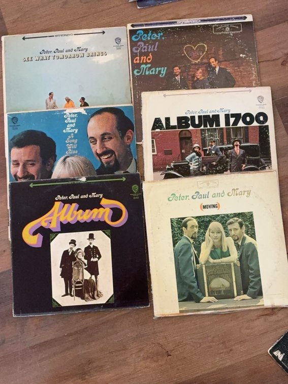 Peter, Paul and Mary 6 Vinyl Record Album Lot
