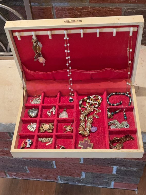 Costume Jewelry in Divided Box